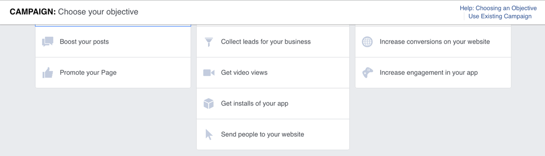 Facebook ad objectives