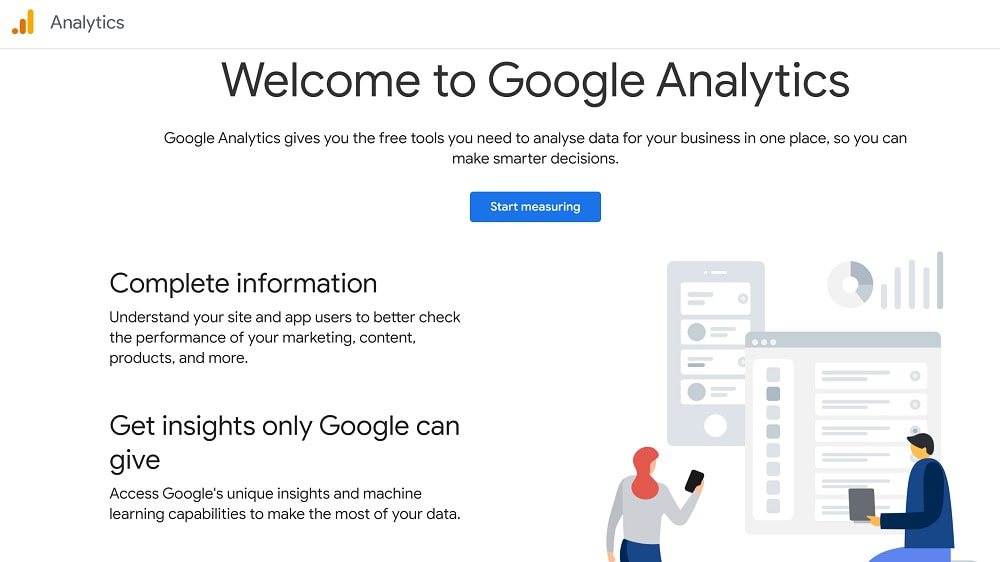 get started Google Analytics