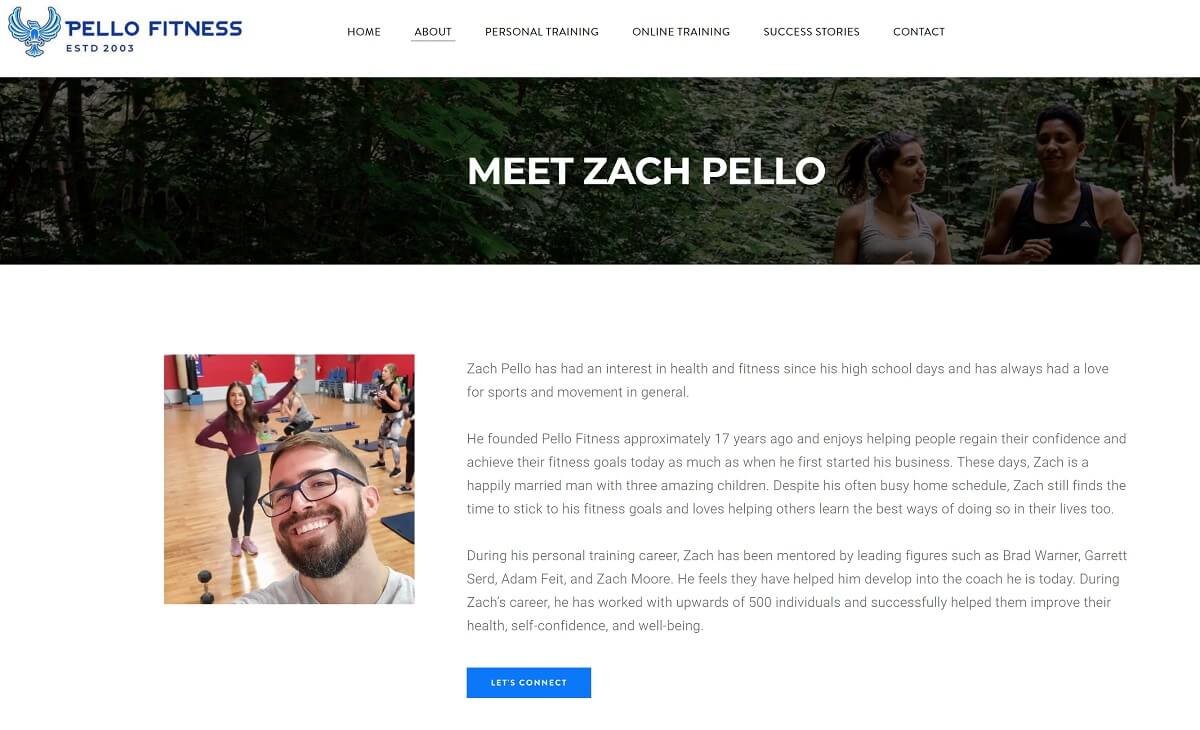 Pello Fitness Website Bio