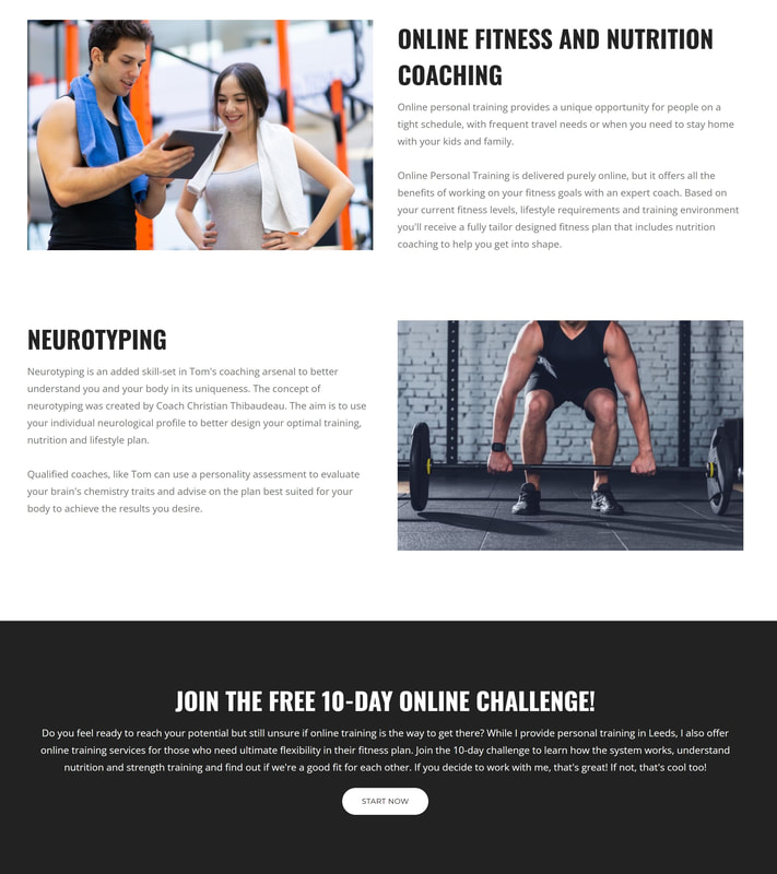 call to action personal trainer website