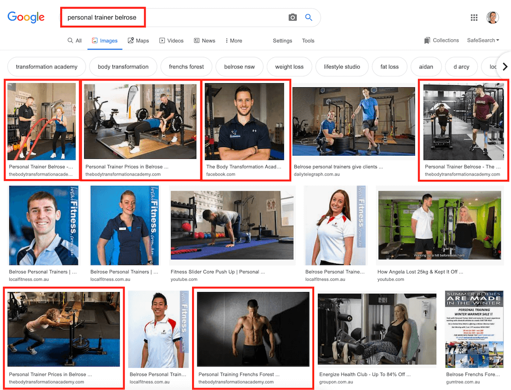 seo personal trainer