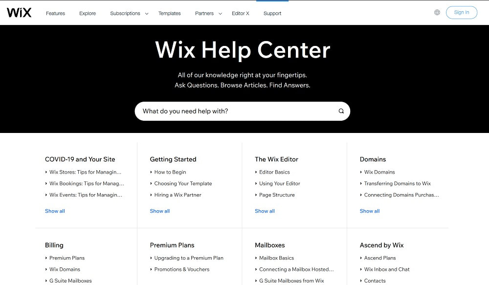 wix help center