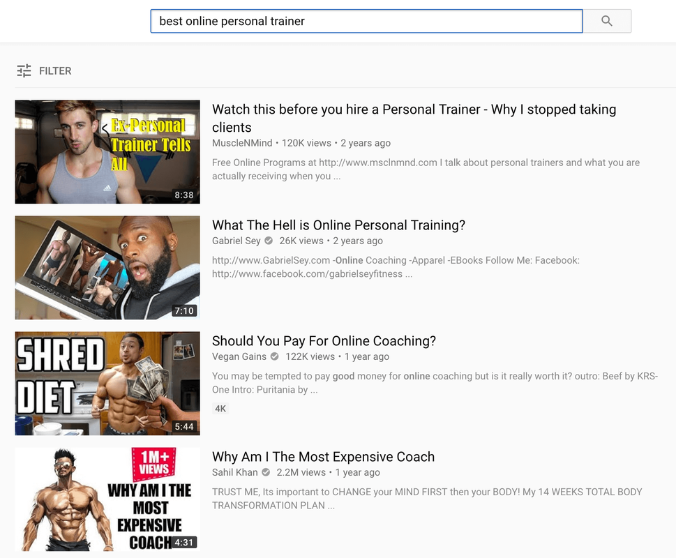Youtube personal trainer